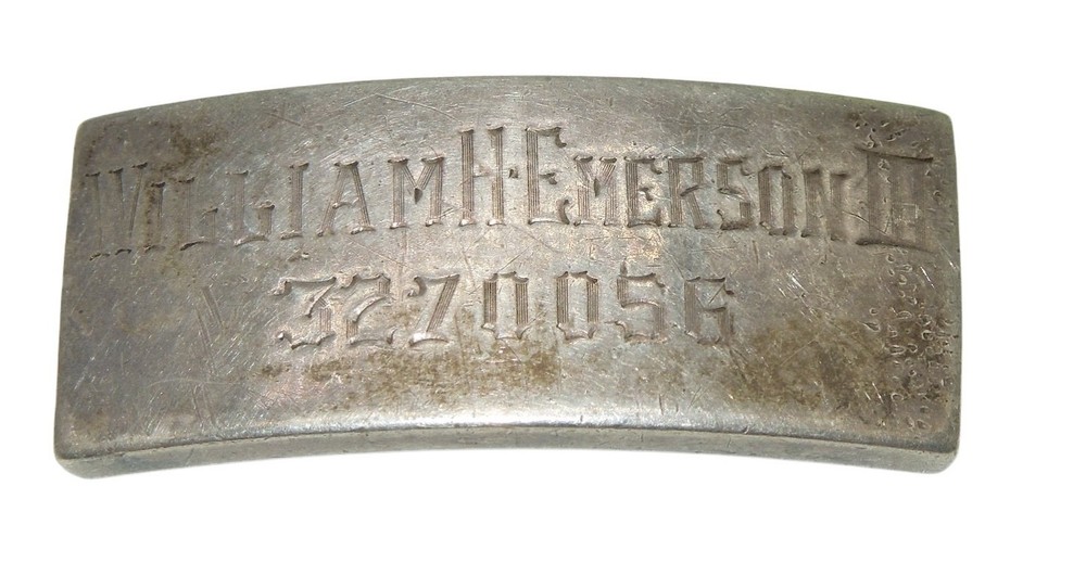 Original WWII US Army STERLING Shield Speidel ID Bracelet Emerson & ASN CA2