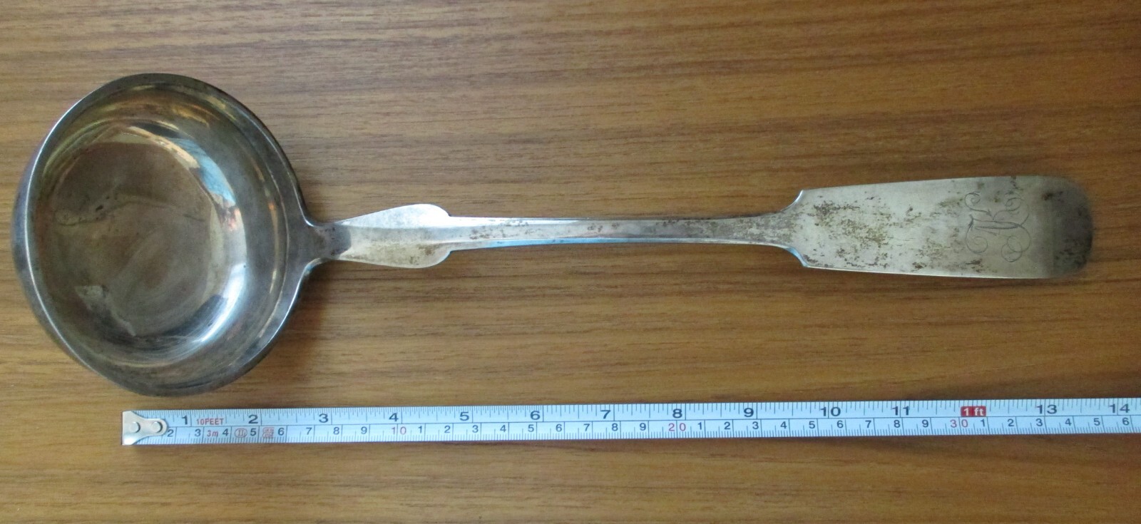 German Antique (1936) Solid Silver Soup Ladle 14" 800W 309 G 10.9 oz Vintage