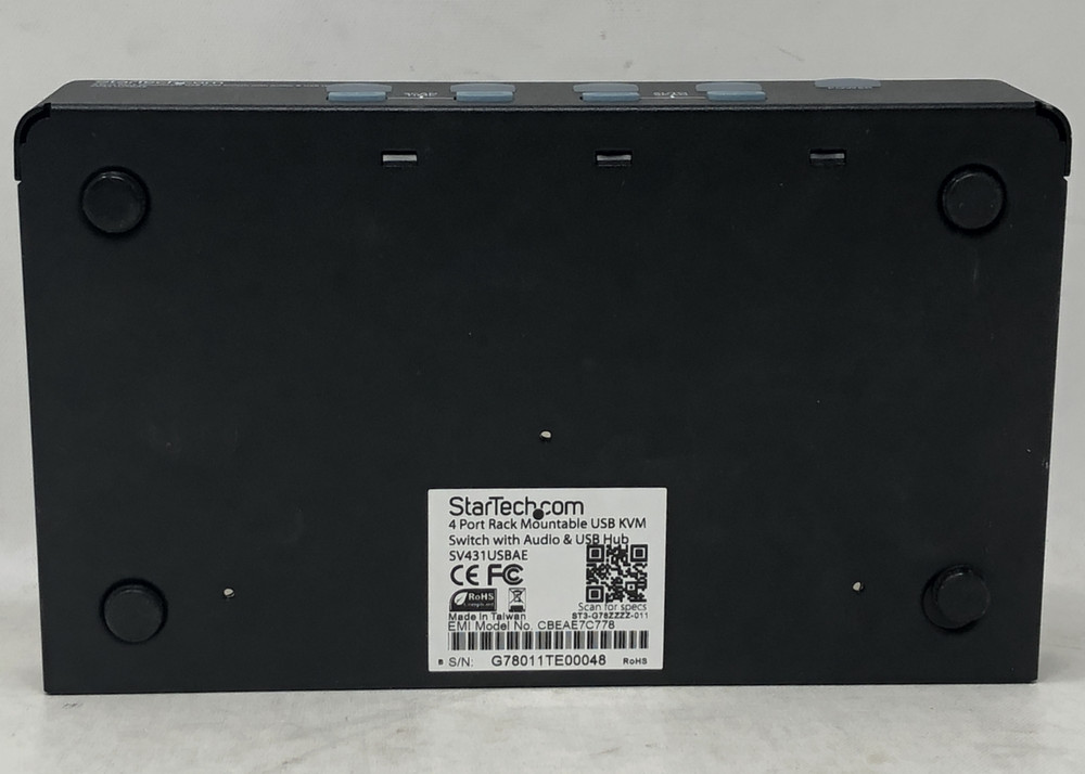 Startech.com 4 Port Rack Mountable USB KVM Switch w/ Audio & USB Hub SV431USBAE