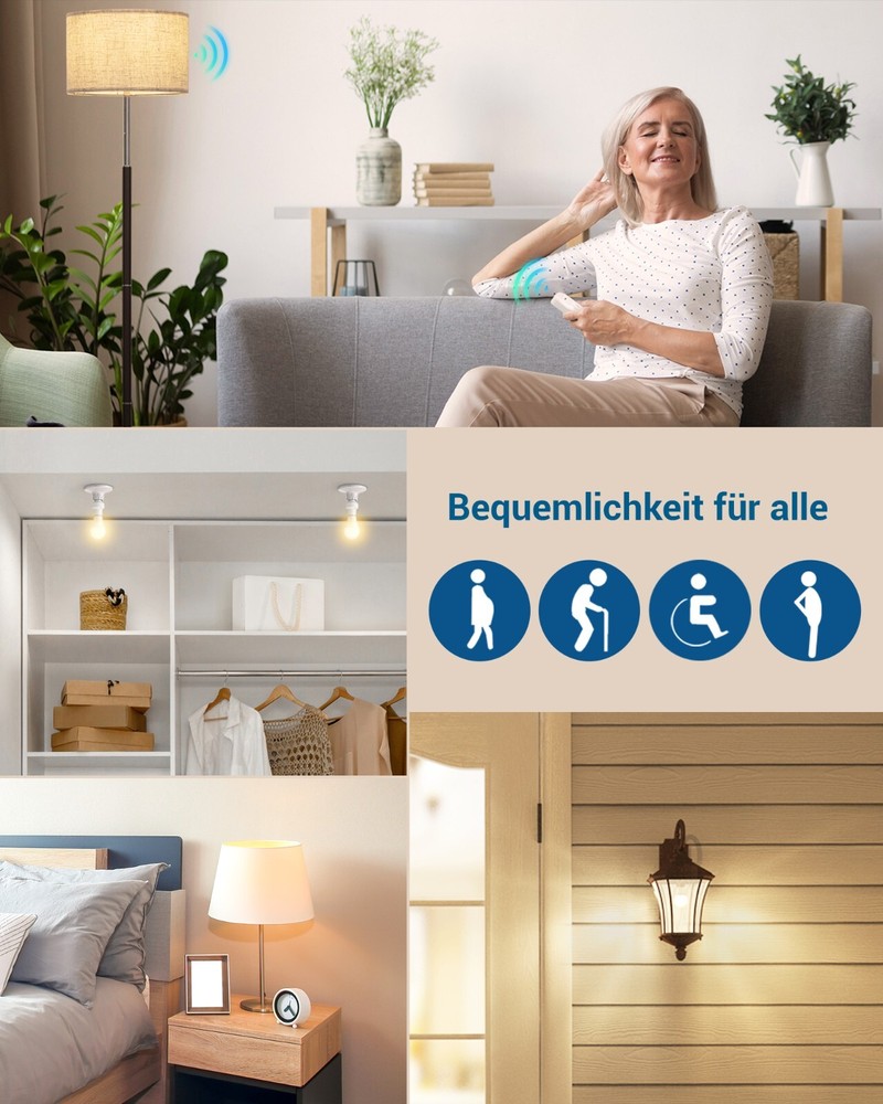 DEWENWILS Remote Control Light Socket with Dimmer, Wireless Light Switch, 100FT