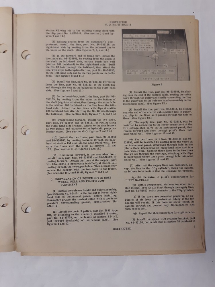 North American Model B-25H Technical Orders Original