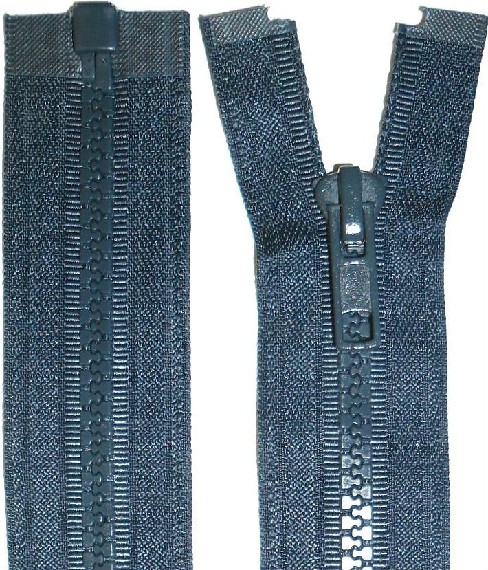 ZIP NAVY BLUE 34"/86CM, CHUNKY TEETH, PLASTIC OPEN END, NUMB 5
