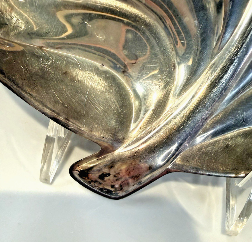 Vintage International Silver Company 8" Silver Leaf Serving Tray Plate