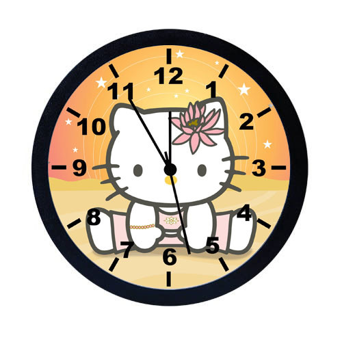 Hello Kitty Black Frame Wall Clock W07
