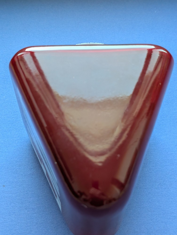 ANTIQUE 1920s/30s RUBY RED GLASS EXIT TRIANGULAR GLOBE THEATRE APARTMENT SCHOOL