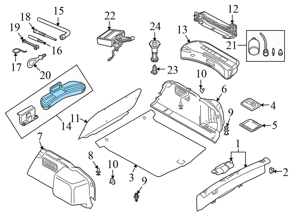 2002-2009 AUDI A4 - TOOL KIT Mount Bracket 8E0012111A