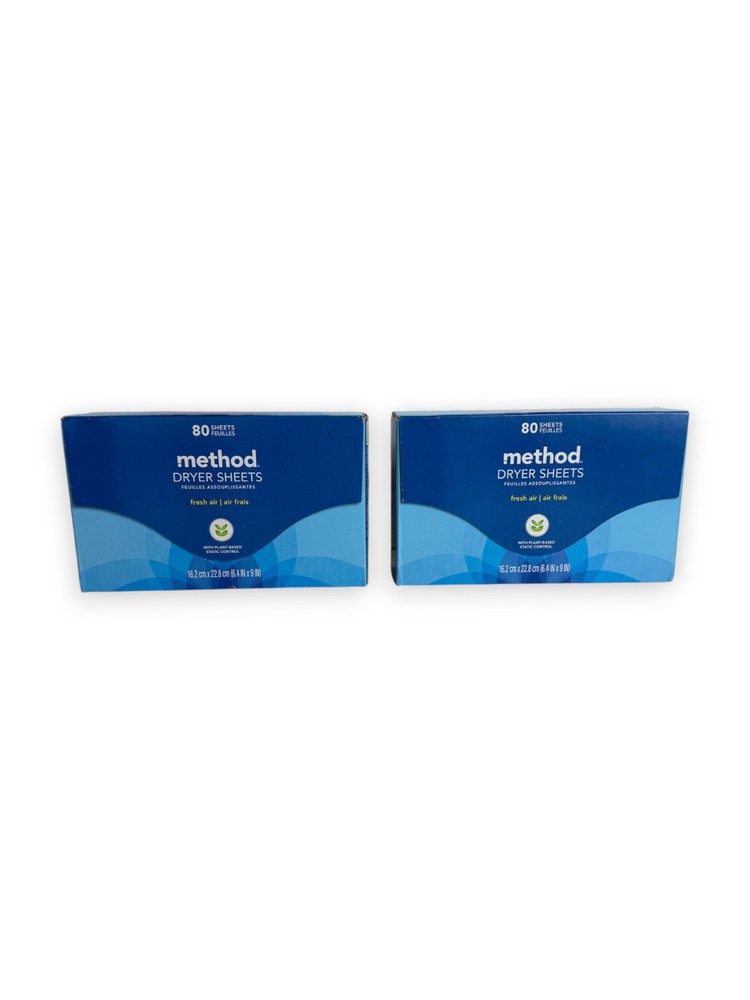 Method Dryer Sheets - Fresh Air - 80 Count (2 Boxes)