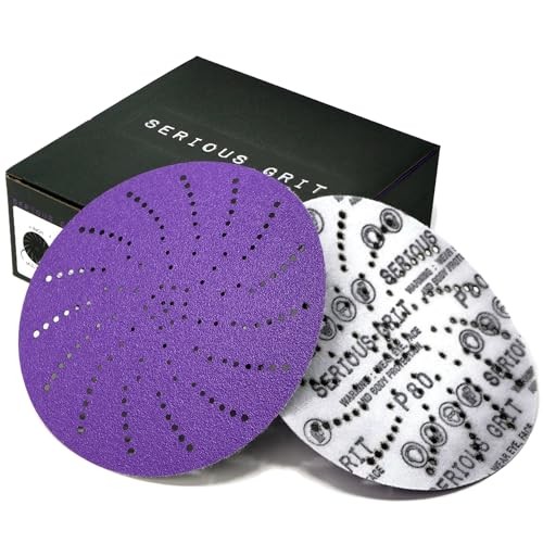 6-Inch Ceramic Multi-Hole Hook & Loop Sanding Discs - Advanced Grain 80 Grit