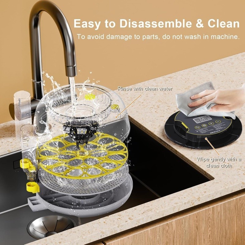 Automatic Egg Incubator 360° View Humidity Control Egg Turner Candling System US