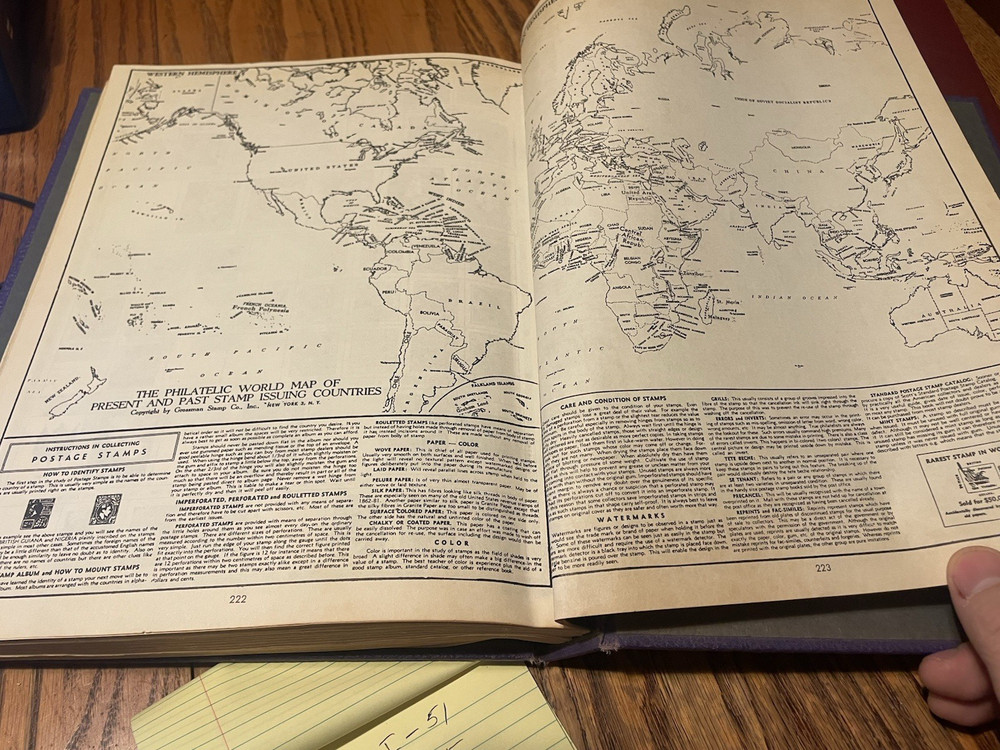 The Premier World Stamp Album 1922 -1 962 Grossman Germany Hitler 875+ Stamps