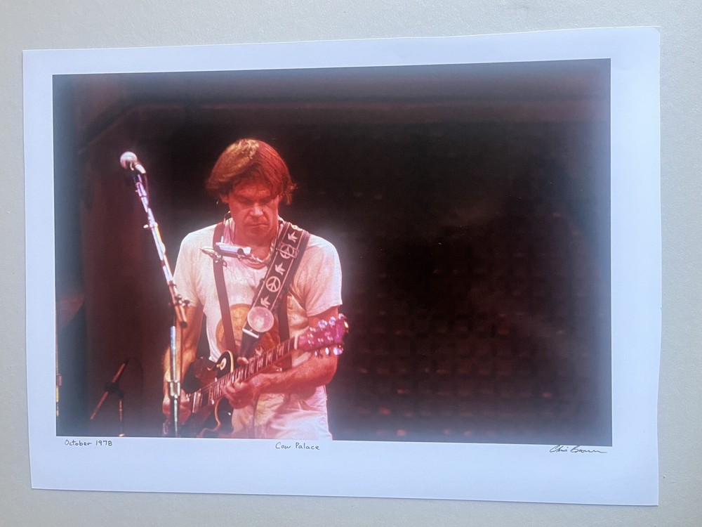 Neil Young Live Photograph Unpublished 1978 Cow Palace Photographer Signed