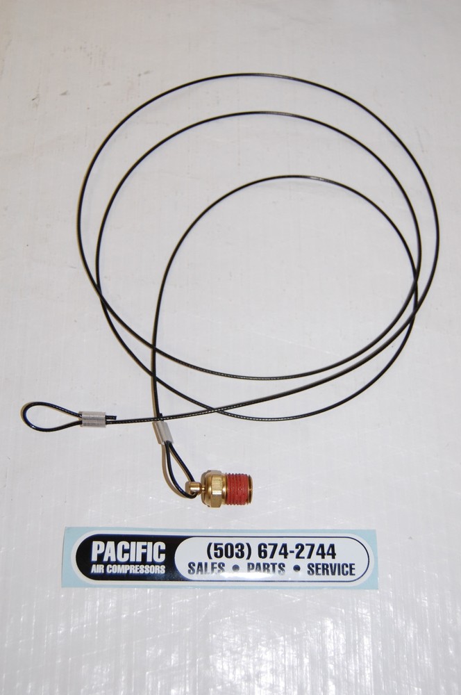 CABLE DRAIN DOCK FOR AIR COMPRESSOR 1/4" MPT 5 FOOT CABLE