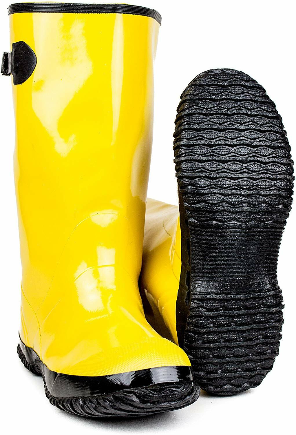YELLOW RUBBER OVER SHOE WATERPROOF MENS MUD FISHING HUNTING FARMING SLUSH BOOTS
