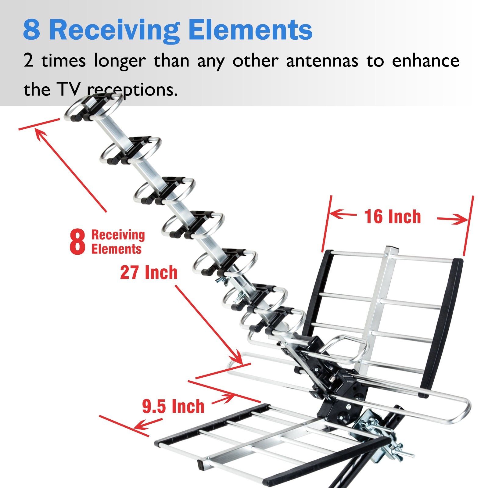 2025 HIGHQUALITY ANTENNA HDTV OUTDOOR UPDATED AMPLIFIED VHF UHF FM + KIT & POLE