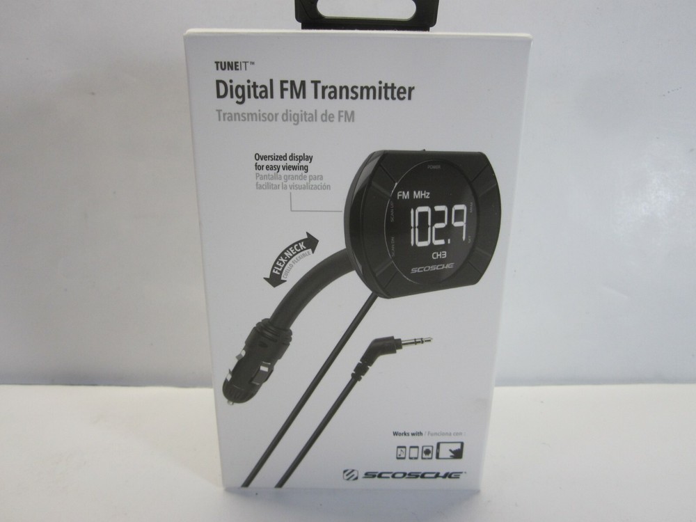 Scosche Digital FM Transmitter w/ Back Lit Display & Flex-Neck (New Sealed)