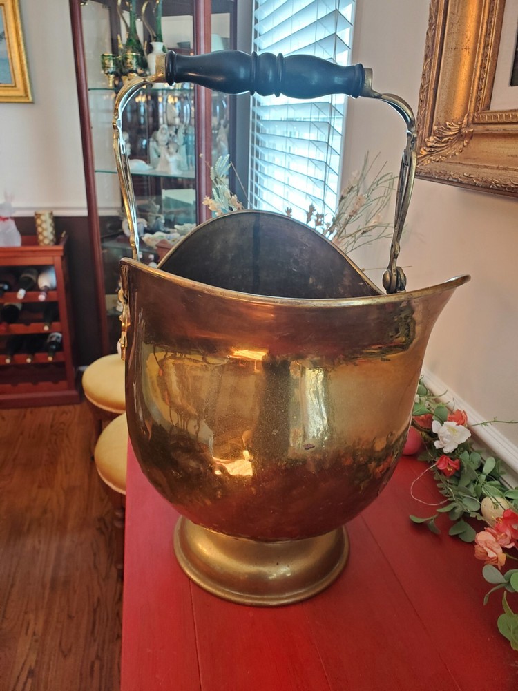 Antique English Helmet Coal Scuttle