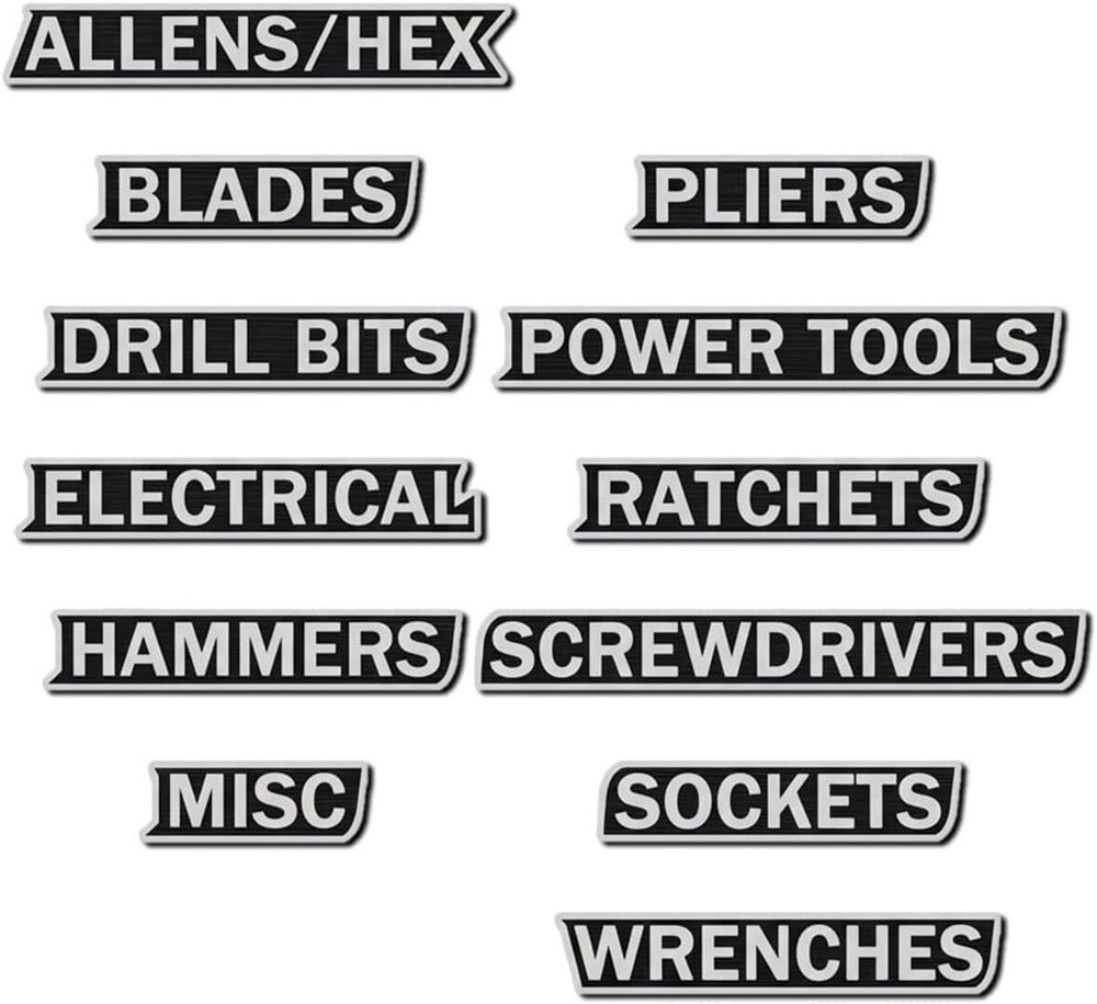 12 Pack Magnetic Toolbox Labels 3D Printed Tool Box Organization NEW