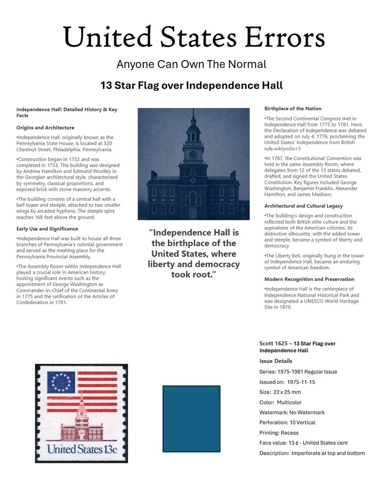 Centsational Custom Presentation Panel For Error SN 1624 - 8.5” X 11”