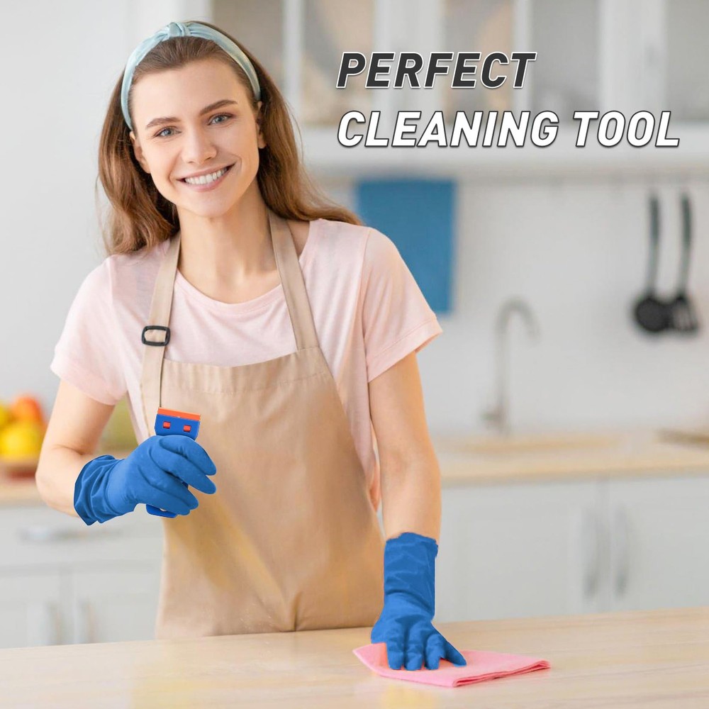 DIYSELF 2 Pack Plastic Razor Blade Scraper, Extra 100Pcs Blue