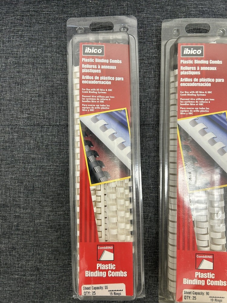 Ibico Plastic Binding Combs White - Pack of 25 Binding Combs