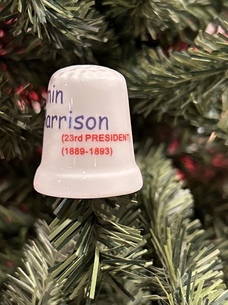 1” Ceramic President Benjamin Harrison Thimble