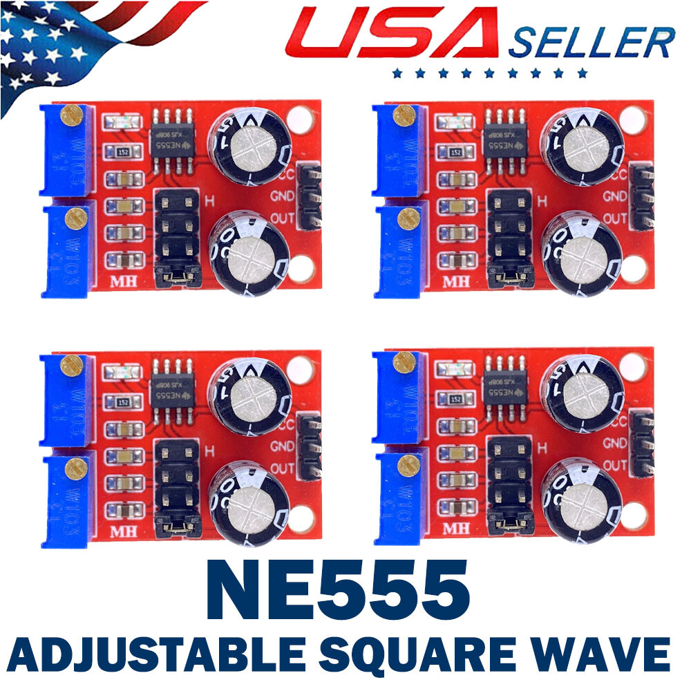 4Pcs NE555 Duty Cycle Pulse Frequency Adjustable Square Wave Generator Module US