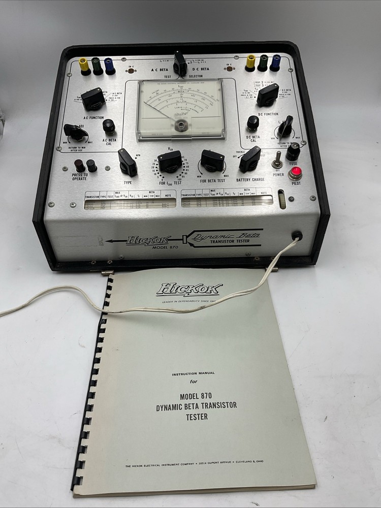 Hickok Dynamic Beta Model- 870 Transistor Tester w/case !!Rare!!!!S1