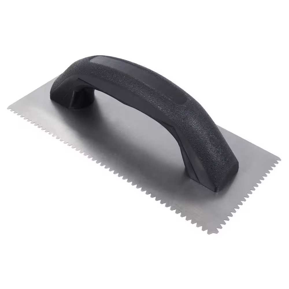 HDX 9 In. X 1/8 In. X 1/16 In. Flat Top V-Notched Economy Flooring Trowel