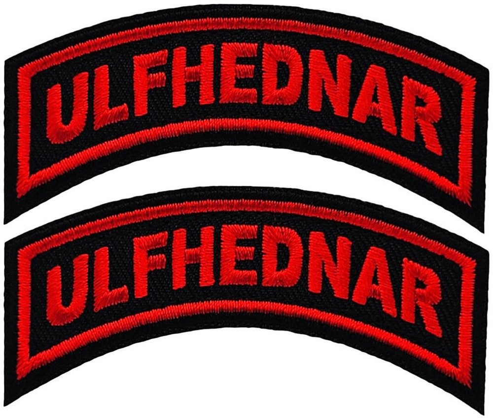 Ulfhednar Odin Viking Rocker Tab Embroidered Patch | 2PC Hook Back  2.75"x1"