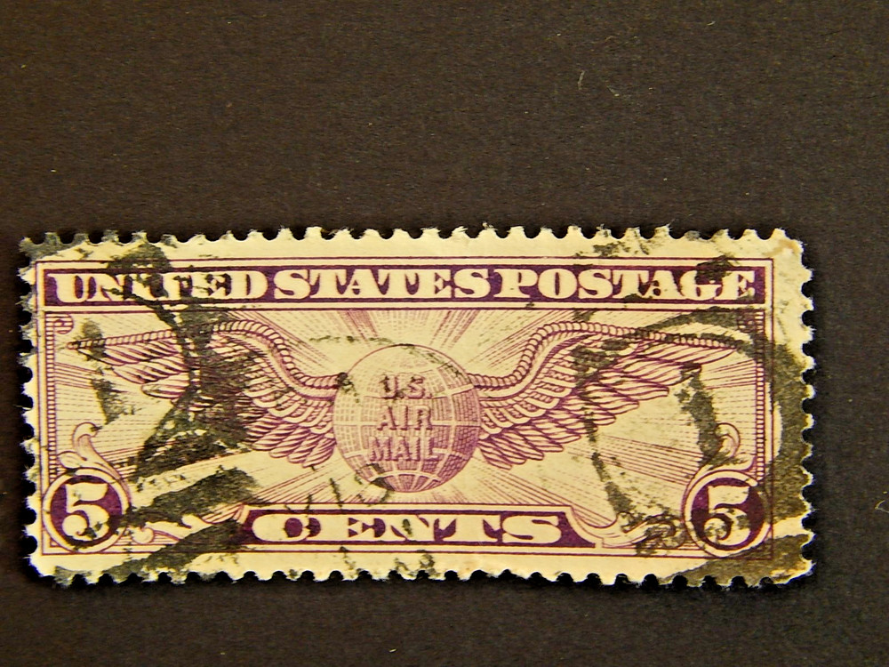 STAMP US AIRMAIL C16 "Winged Globe" 5 CENT USED