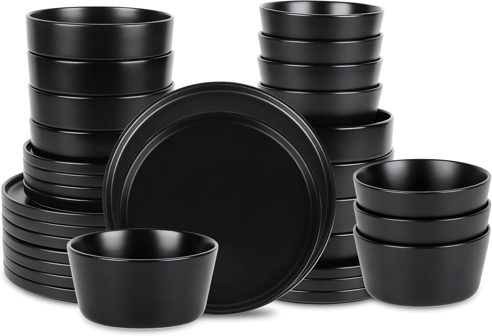 Celina Modern Stoneware 16-Piece Dinnerware Set Cereal & Dinner Bowls Dinner