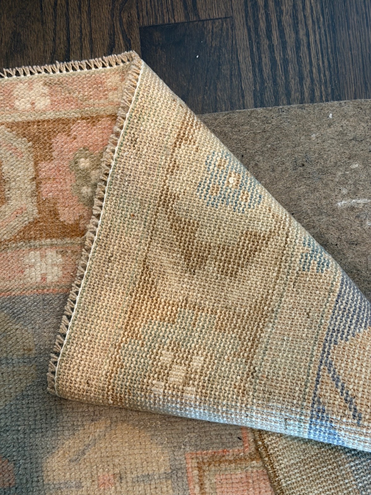 Vintage Turkish Runner Rug 3x8 Hand Knotted Wool Anatolian Oushak Hallway