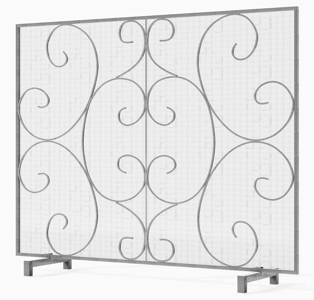 Single Panel Decorative Fireplace Screen Stand Alone Cover Handcrafted Durabl...
