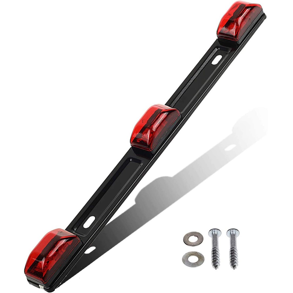 Partsam Red Clearance ID BAR Marker Light 3 9 LED Trailer Sealed