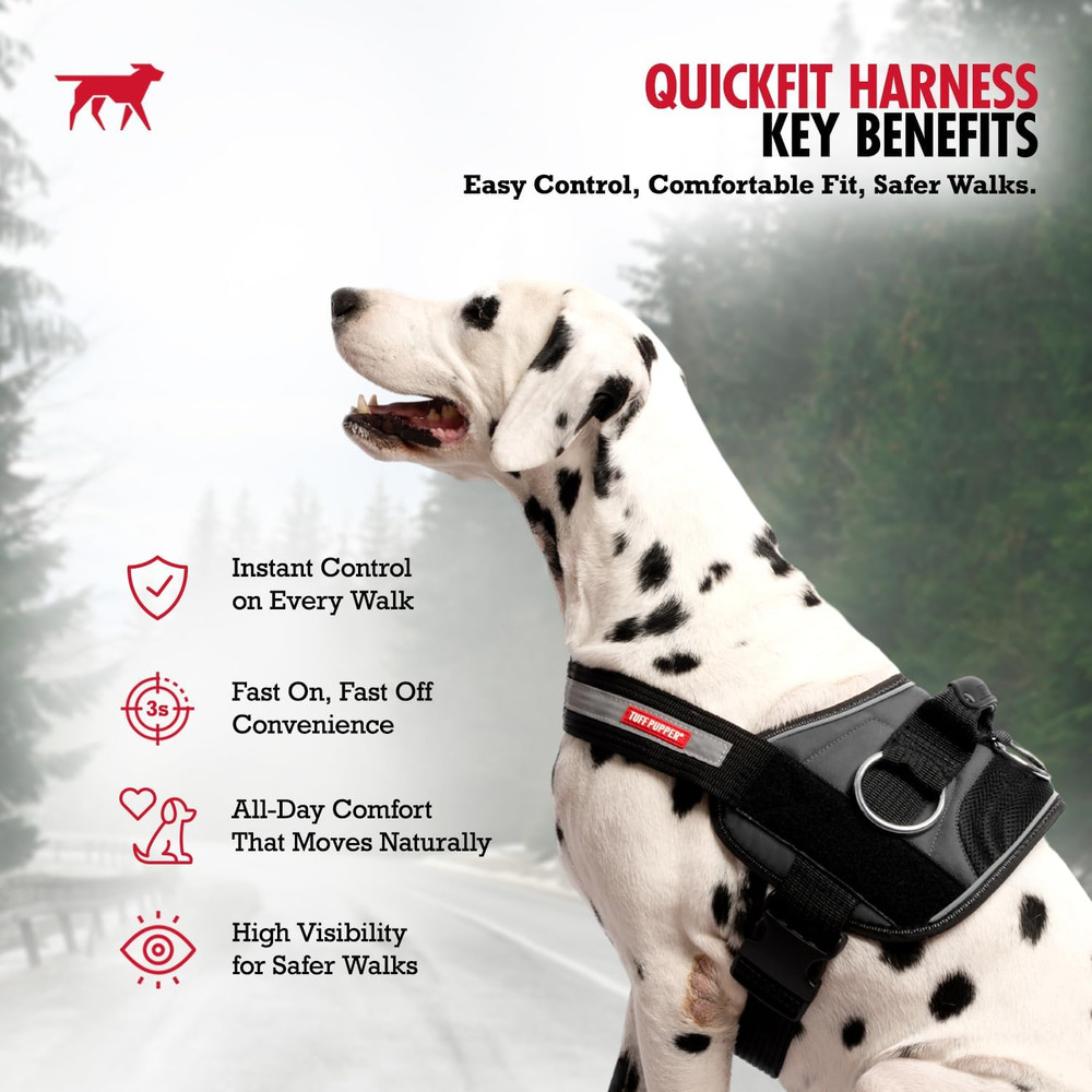 Fast Fit Harness for Extra Large Dogs | No Pull No Choke, Escape-Proof | Rugged