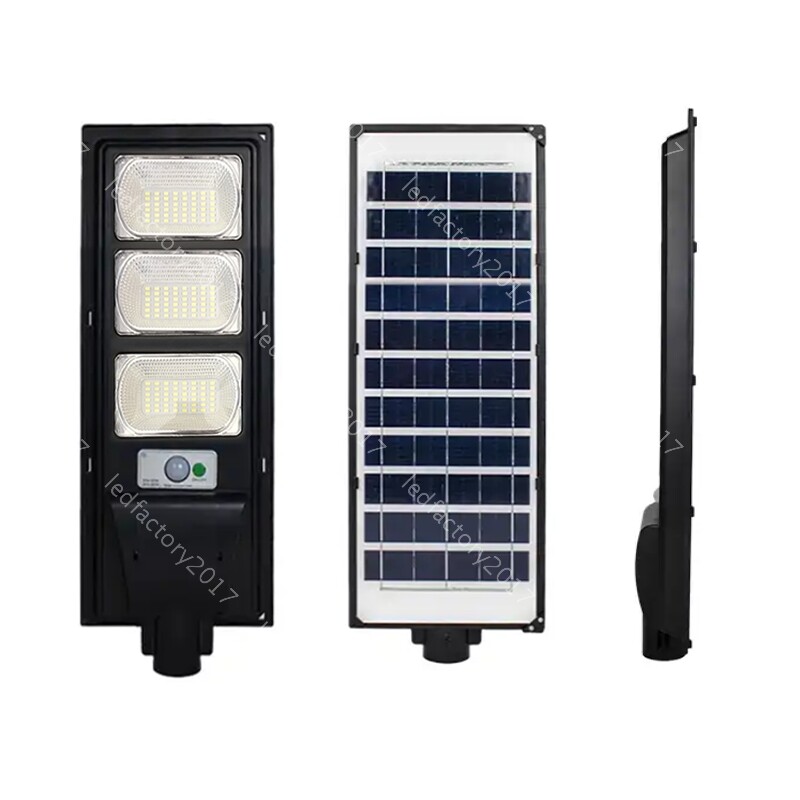 DIM Solar LED Street Light Sensor Dusk Timer Remote Control Cool White Yard 450W