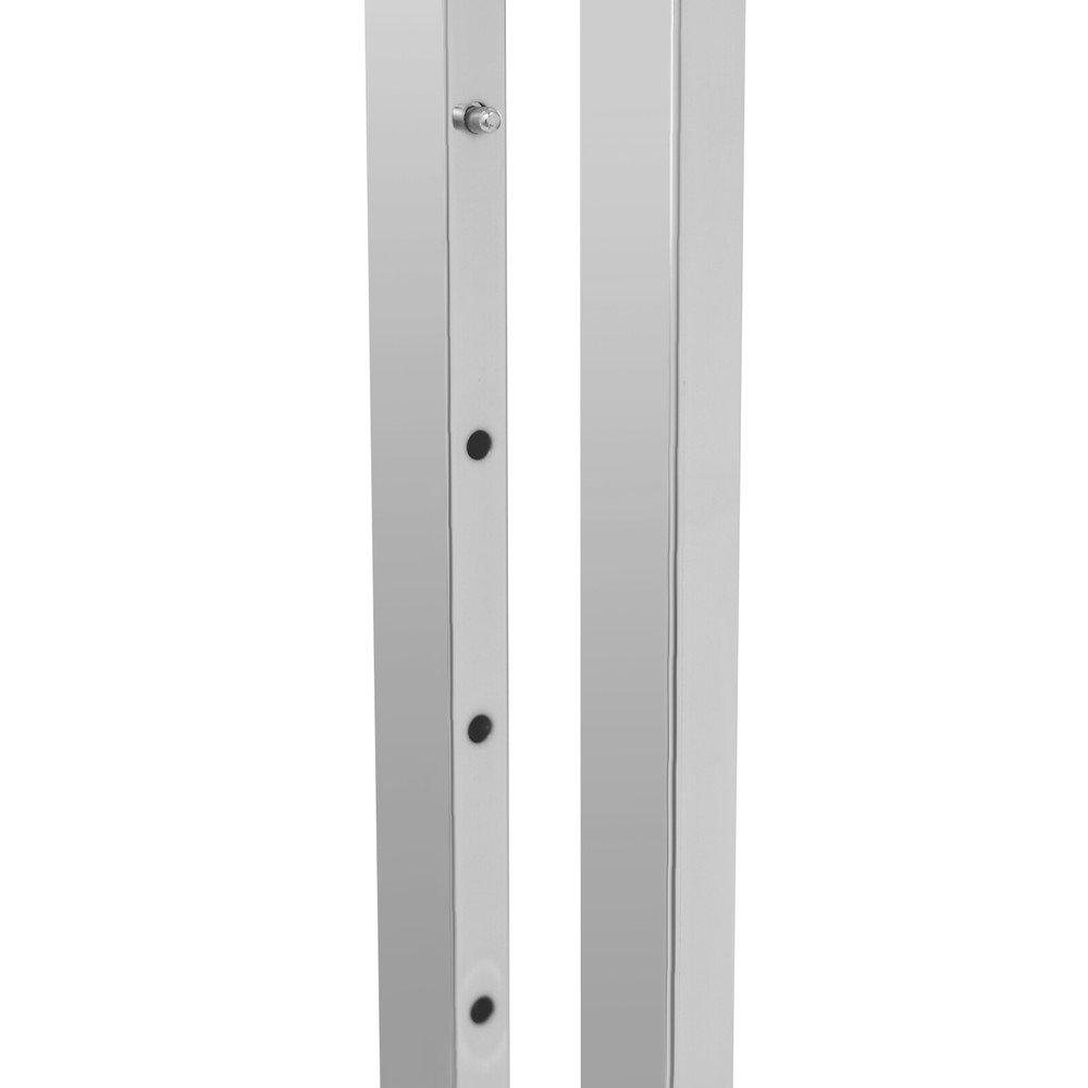 Adjustable Height 6-Arm Silver Garment Display Rack with Wheels