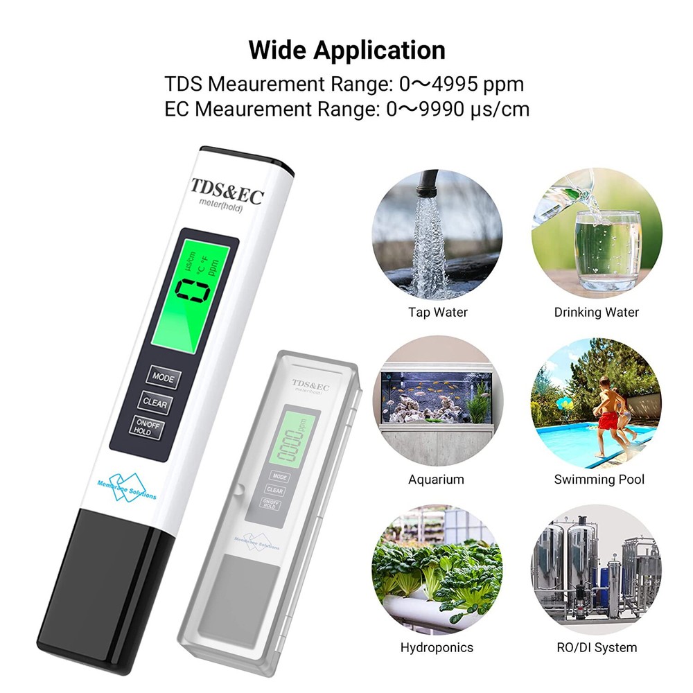 2PCS TDS Meter Digital Water Tester TDS,EC&Temperature Meter PPM Water Testing