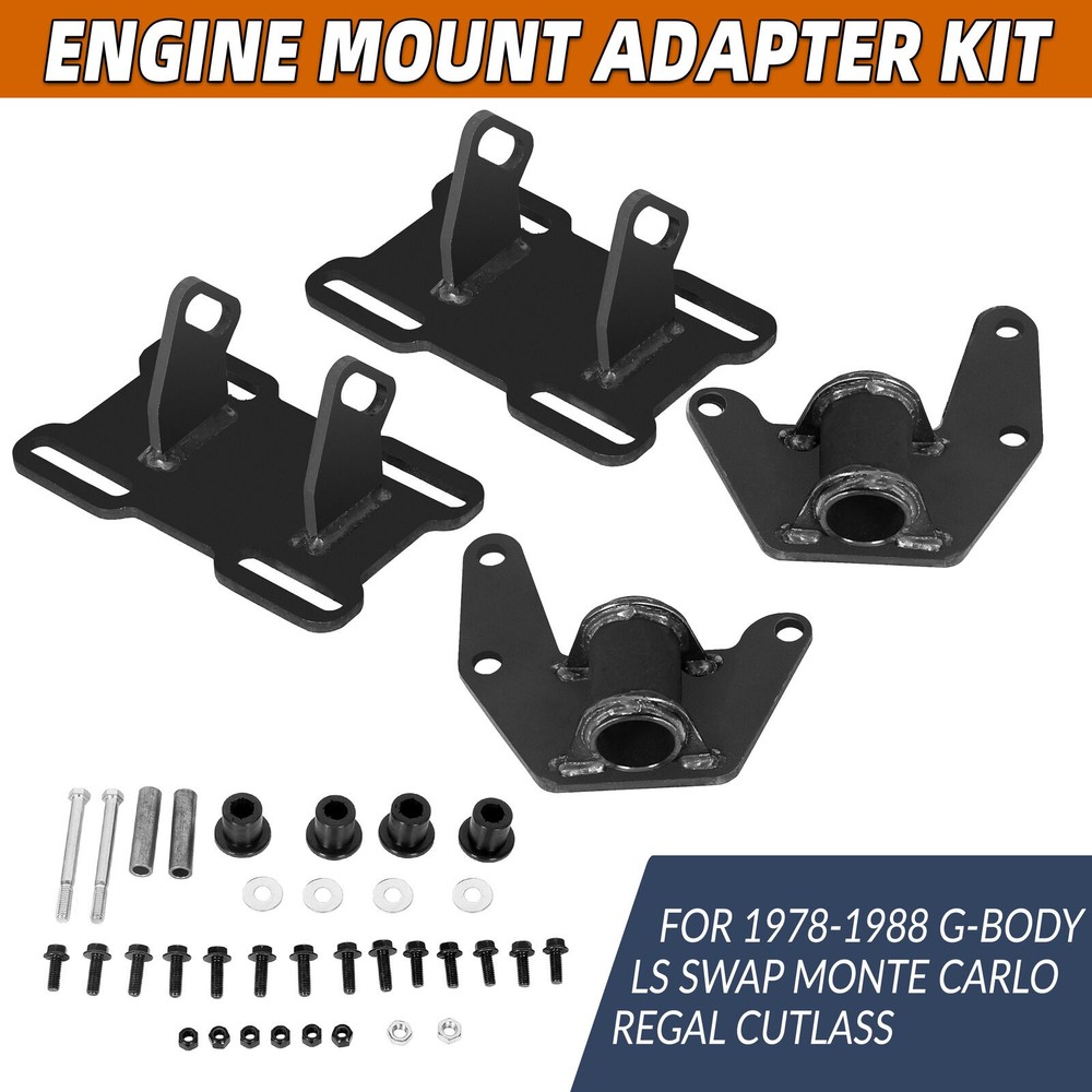 LS Conversion Engine Swap Mounts Adjustable w/ Hardware For GM Body 1978-1988