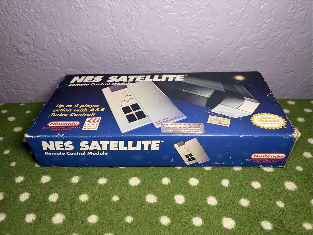 NES Satellite Remote Control Module Nintendo Complete CIB Box Styrofoam Untested