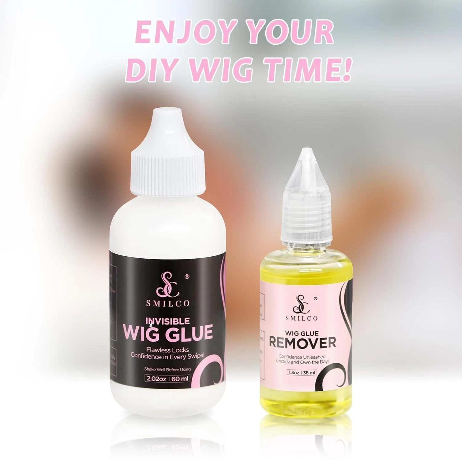 Wig Glue and Remover Set, Strong Hold Lace Glue Front Lace Wig Bonding Adhesive