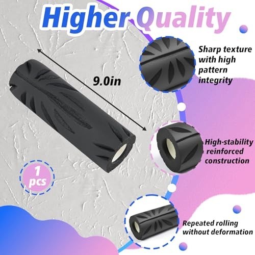 9" Crow's Foot Wall & Ceiling Textured Roller - High-Adhesion Drywall Tool, Easy