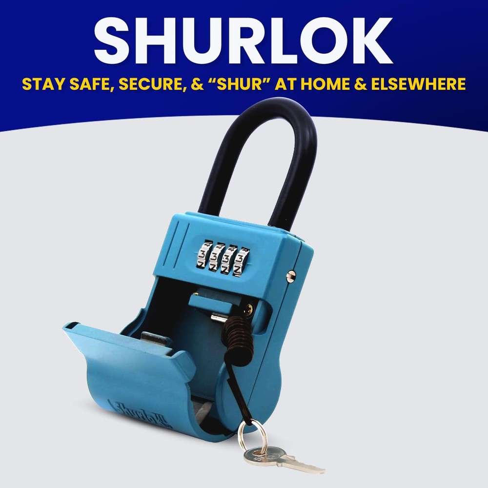 SL-600W Numbered Key Storage Combination Lock Box, Blue, Wall Mount, Safe, Code