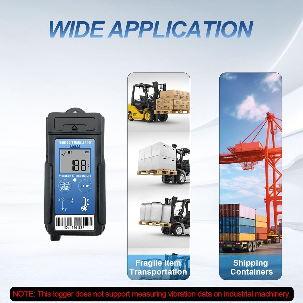 Tzone Vibration Data Logger 3-Axis Shock Datalogger Temperature Recorder USB,...