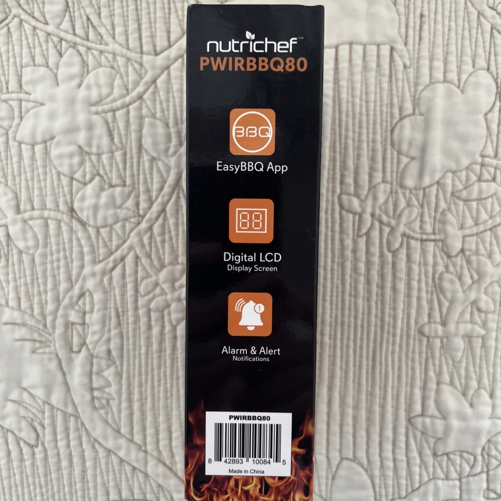 *New Nutrichef EasyBBQ Bluetooth Wireless BBQ Digital Thermometer 2 Probes