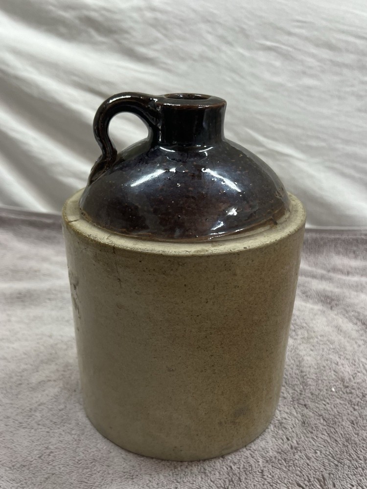 Antique Vintage Two-Toned Stoneware Jug with Handle