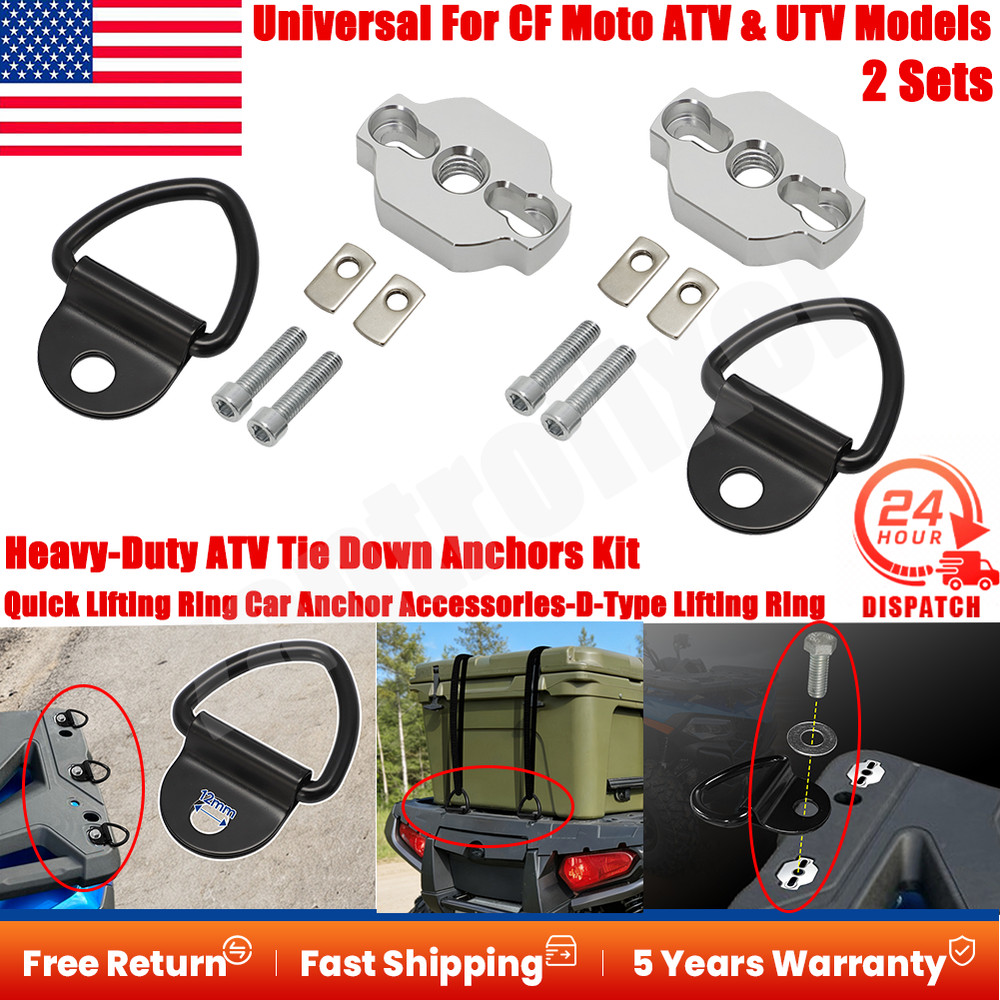 2Set For CF MOTO ATV UTV Accessory Anchor Tie Down Anchor Kit DType Lifting Ring