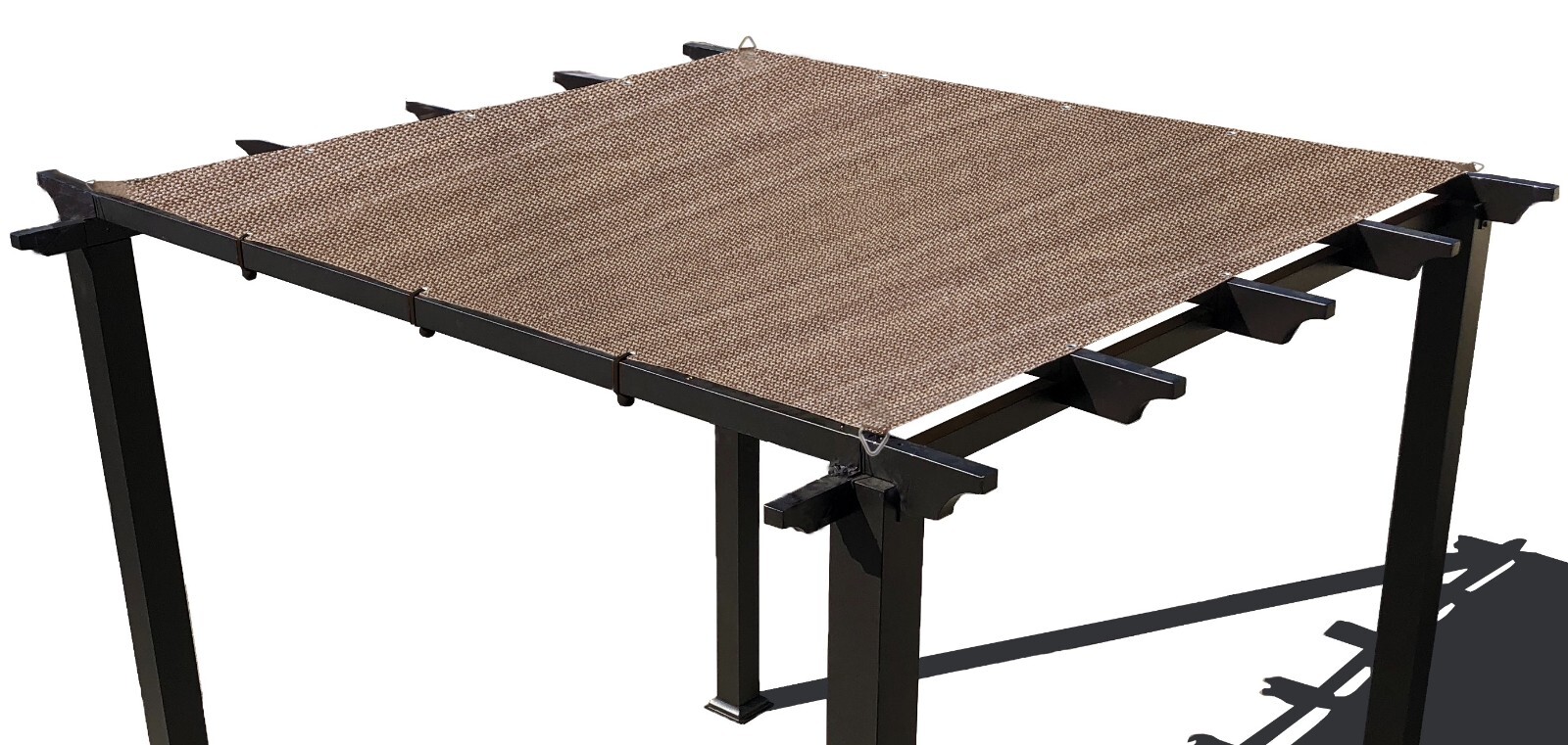 90% Straight Edge Sun Shade Sail, Pergola Cover Canopy Shade W/ Grommets Walnut