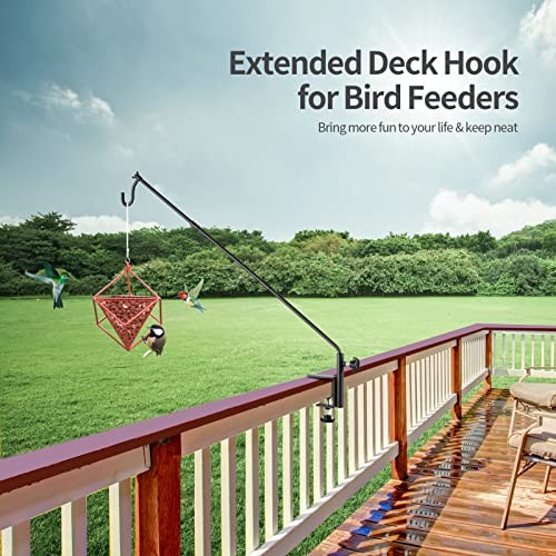 2 Pack Heavy Duty Deck Hook, 31 Inch Extended Adjustable, 360° Rotatable 2PCS