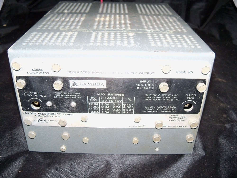 LAMBDA LXT-D-5152R REGULATED POWER OUT PUT UNTESTED